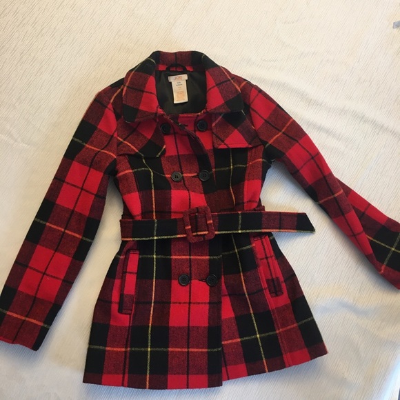 Girls wool blend trench style coat - Picture 2 of 6